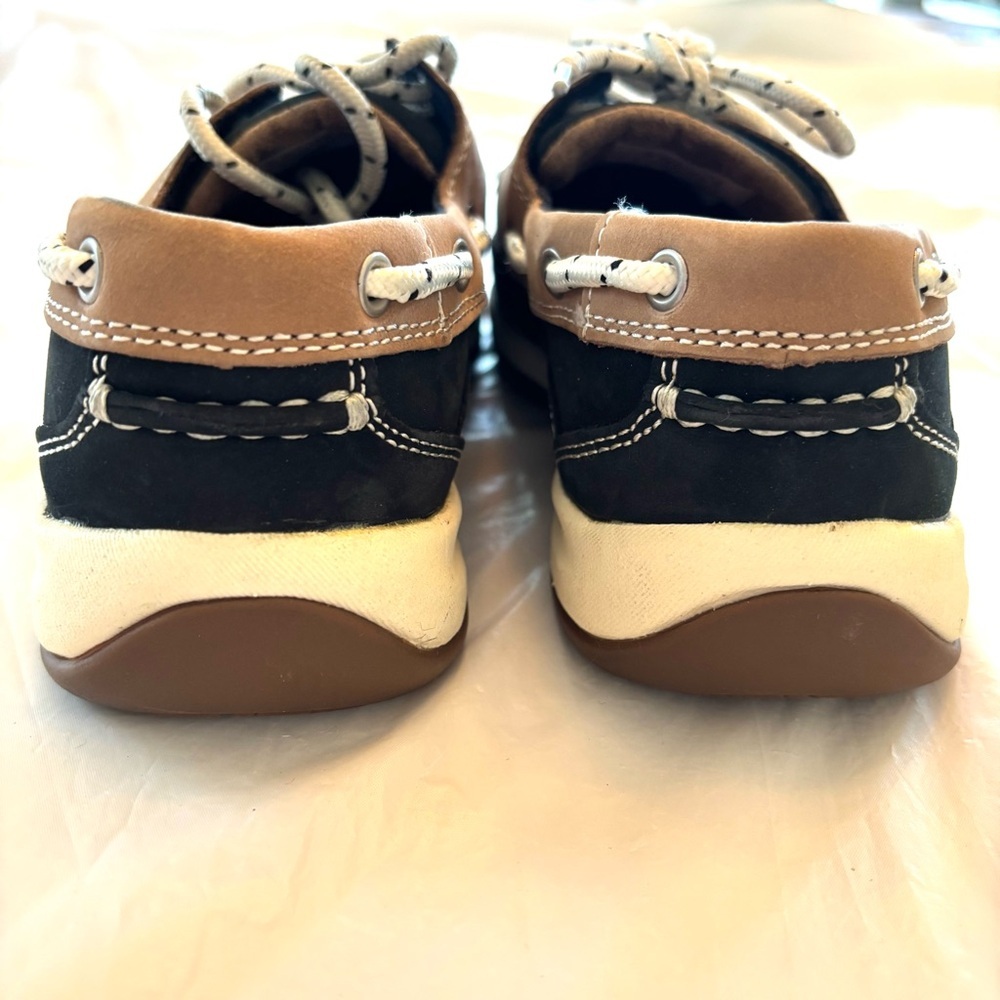 NWOT Rockport Works sailing club navy tan slip resistant SZ 7.5 Safety shoes - Picture 11 of 13